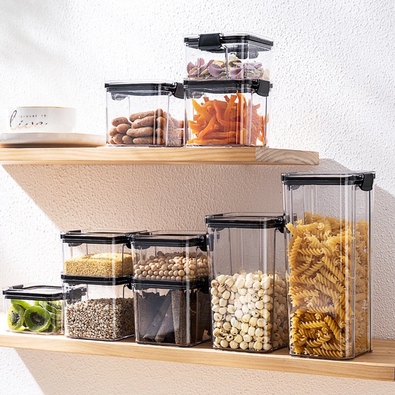 Factory Direct Wholesale Airtight BPA Free Dry Fruit Grain Cereal Pasta Storage Container Sealed Plastic Lid Food Storage Pot