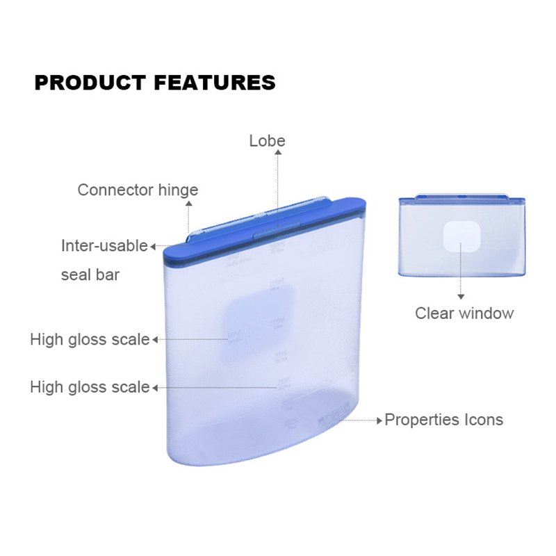 New fashion OEM/ODM custom 750ml 1500ml stand up pouch Large Capacity silicone reusable Makeup Cosmetic storage bags