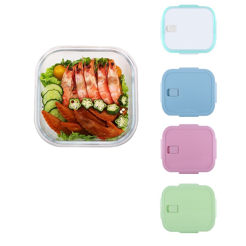 Portable Glass Food Storage Containers School Dinnerware Lunchbox Kitchen Storage Box Lunch Boxes With Lid For Children Kids
