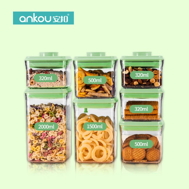 Hot Sales Food Canisters Preservation Spaghetti Sealed Cans Clear Stackable Bpa-Free Pop Up Airtight food storage & container