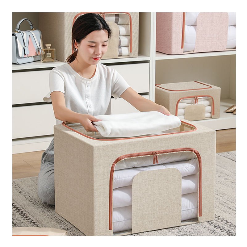 Waterproof fabric storage box for cloth cloths storage box folding oxford cloth steel frame storage box