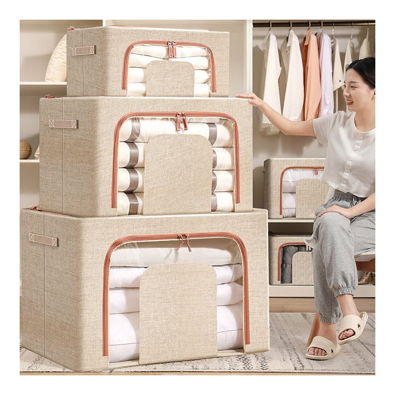 Waterproof fabric storage box for cloth cloths storage box folding oxford cloth steel frame storage box