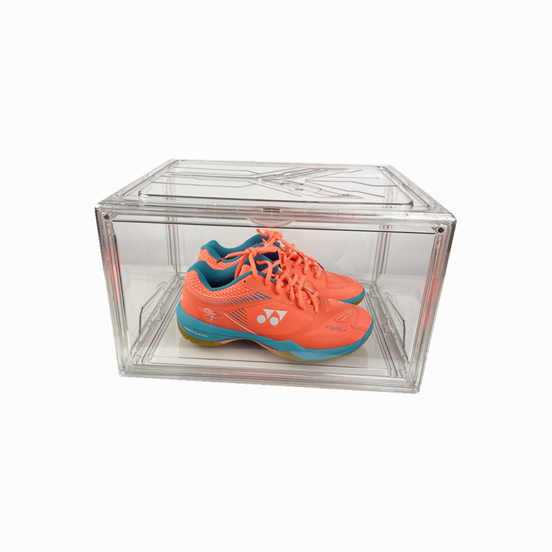 Large Stackable Folding Side Open Magnetic Acrylic Plastic Clear Shoes Storage Box
