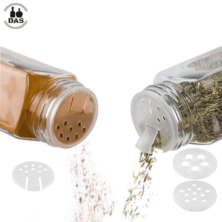 4oz empty airtight glass spice bottles spice containers with square shaker lids