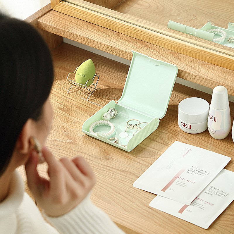Portable Minimalist PP Material Jewelry Box Small Elegant Hand-Carried Earrings and Instagram Girl Stationery Storage Case