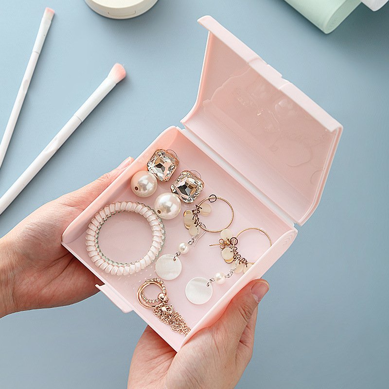 Portable Minimalist PP Material Jewelry Box Small Elegant Hand-Carried Earrings and Instagram Girl Stationery Storage Case