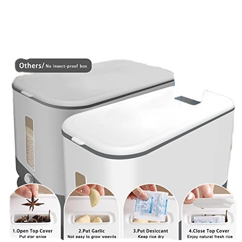 Plastic Kitchen Big Automatic Rice Bucket Dry Food Cereal Rice And Grain Dispenser 10kg Storage Box Container