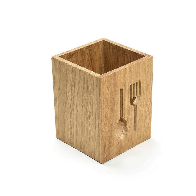 Wooden & bamboo utensil holder multifunctional kitchen tools rack tableware storage box flatware caddy cutlery organizer