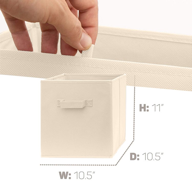 GuanZhou Stock Folding Non Woven Fabric Cube Storage Box Organizer foldable kids Toy storage Boxes