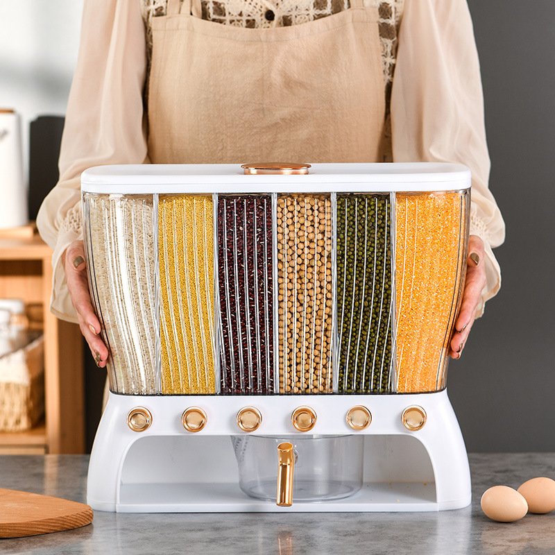 Large capacity rice dispenser dry food storage container rice dispenser with pourable spout