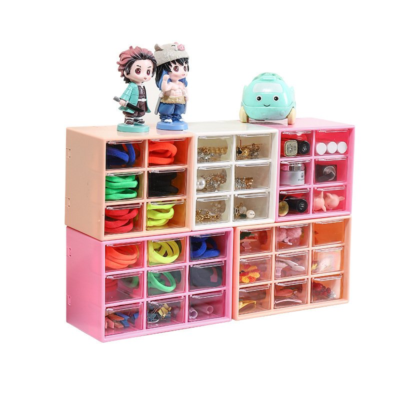 Quality Nine Palace Grid Desktop Storage Box Jewelry Handmade Transparent Storage Box Cute Portable Sorting Box