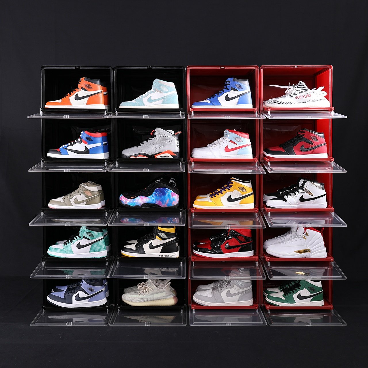 Haixin Stackable Shoe Storage Box Plastic Shoe Organizer for Shoes and Sneaker with Clear Front Lid