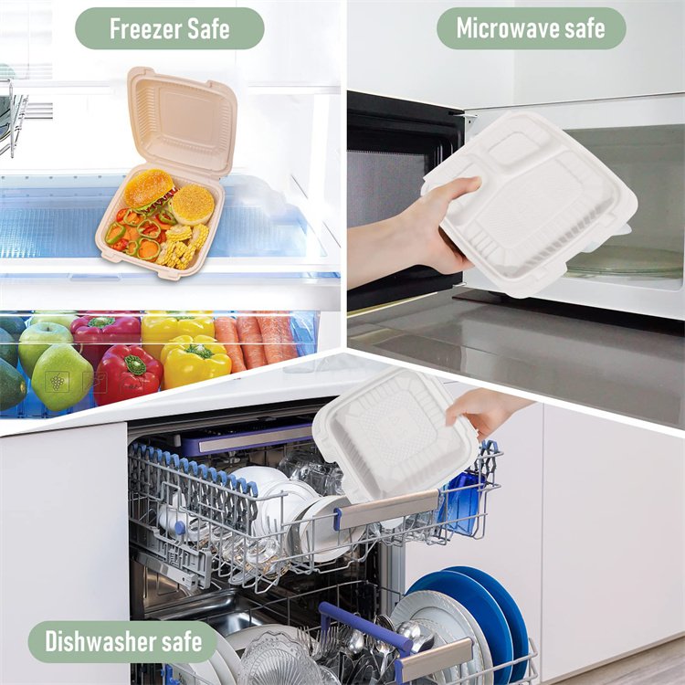 Reusable Square Disposable Plastic Food Tray Fresh Meat Fruit Beef Frozen Pp Fast Food Packing Tray Stackable Bento Box