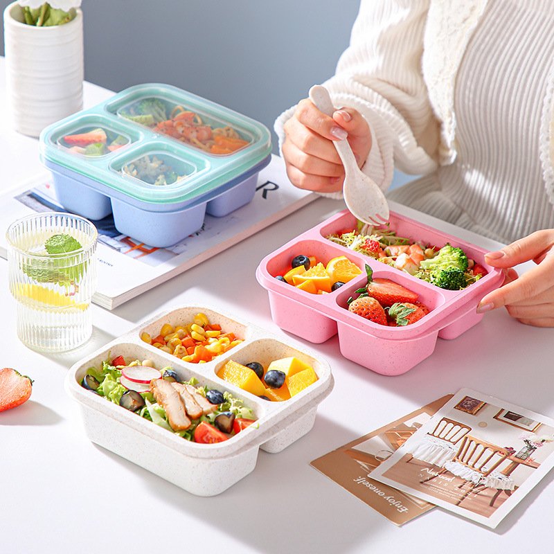 Hot Stackable Reusable Bento Lunch Meal Prep Containers Microwave Freezer Snack Plastics Boxes Food Storage for Kids and Adults