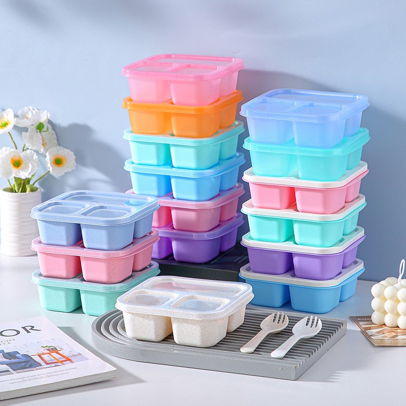Hot Stackable Reusable Bento Lunch Meal Prep Containers Microwave Freezer Snack Plastics Boxes Food Storage for Kids and Adults