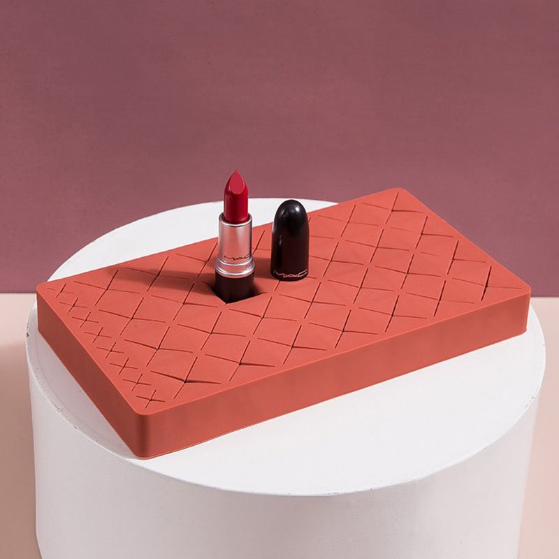 8/18/28 Grid Silicone Lipstick Storage Box Cosmetic Makeup Brush Holder Organizer Rack Nail Polish Storage Rack