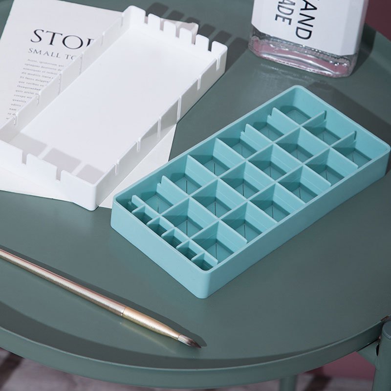 8/18/28 Grid Silicone Lipstick Storage Box Cosmetic Makeup Brush Holder Organizer Rack Nail Polish Storage Rack
