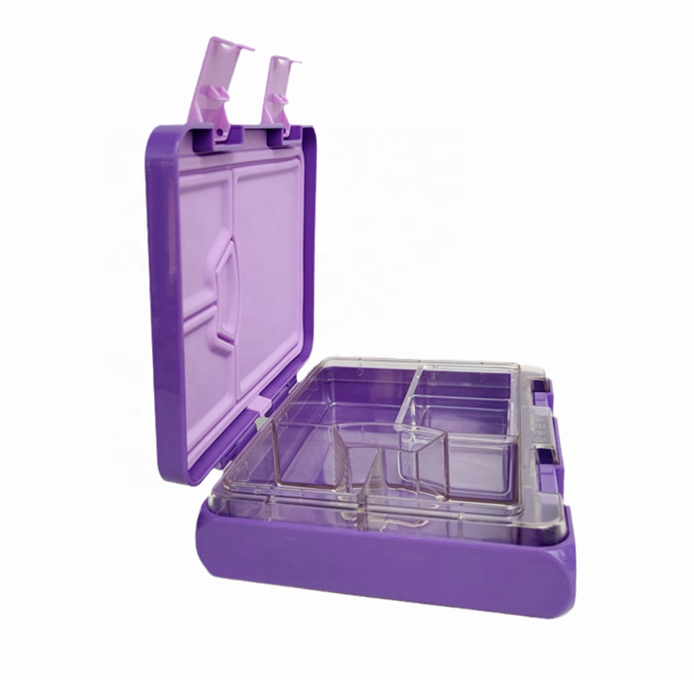SSPH New 6 Compartments Kids Bento Lunch Box Safe Plastic Lunch Box for Children Leakproof Lunch Boxes for Work School Travel