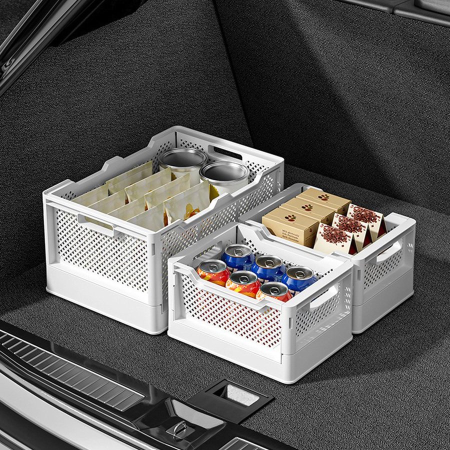 Foldable PP material student desk organizer box, large capacity stackable book storage box, household miscellaneous storage box