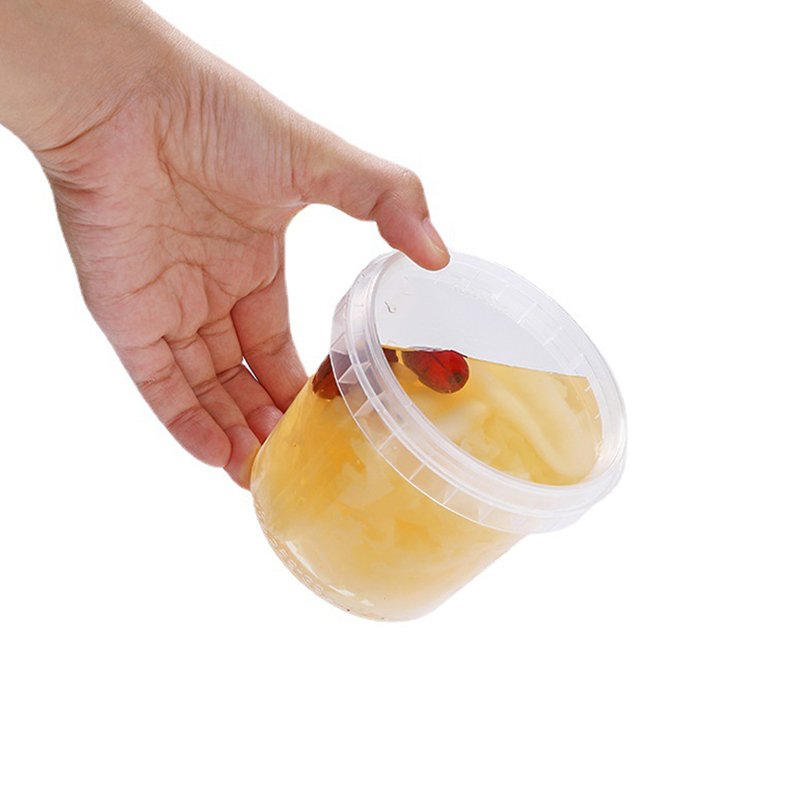 Restaurant round plastic food storage container packing sauce cup bowl with lids leak-proof disposable food container box