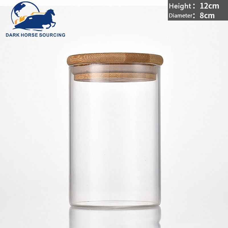 Wholesale High Borosilicate Glass Airtight Clear Kitchen Food Storage Container with bamboo wooden lid