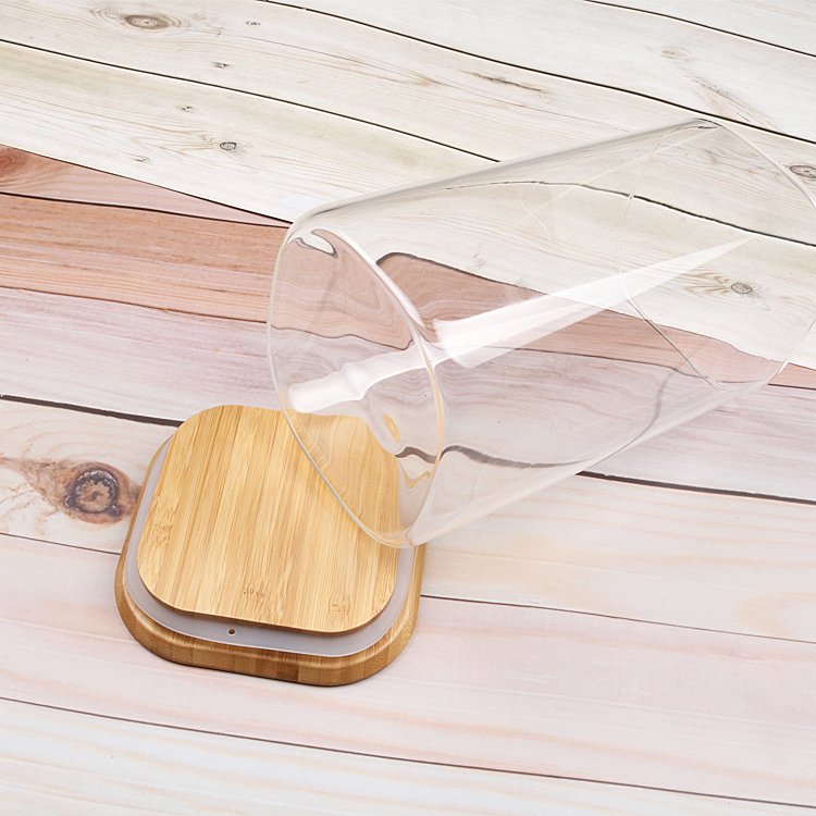 Stackable Square High Borosilicate Glass Storage Jar with Bamboo Lid