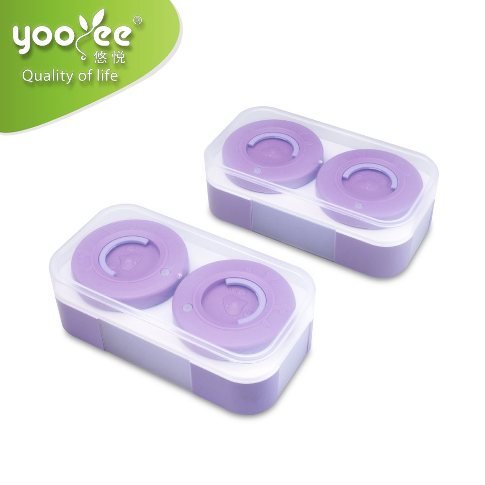 Bento Lunch Boxes Round shape bowls BPA Free Leak-proof 2 Compartments Storage Boxes & Bins