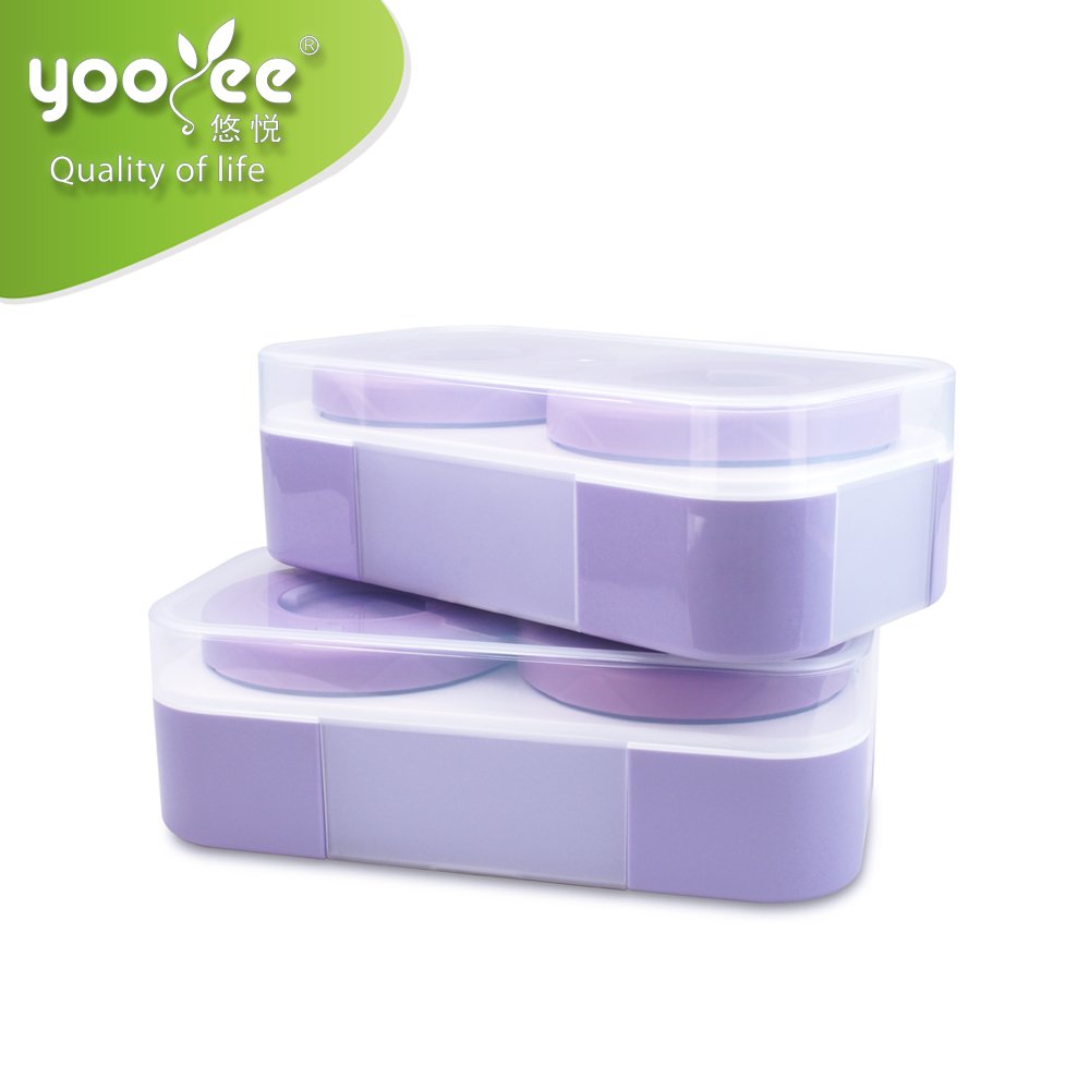 Bento Lunch Boxes Round shape bowls BPA Free Leak-proof 2 Compartments Storage Boxes & Bins