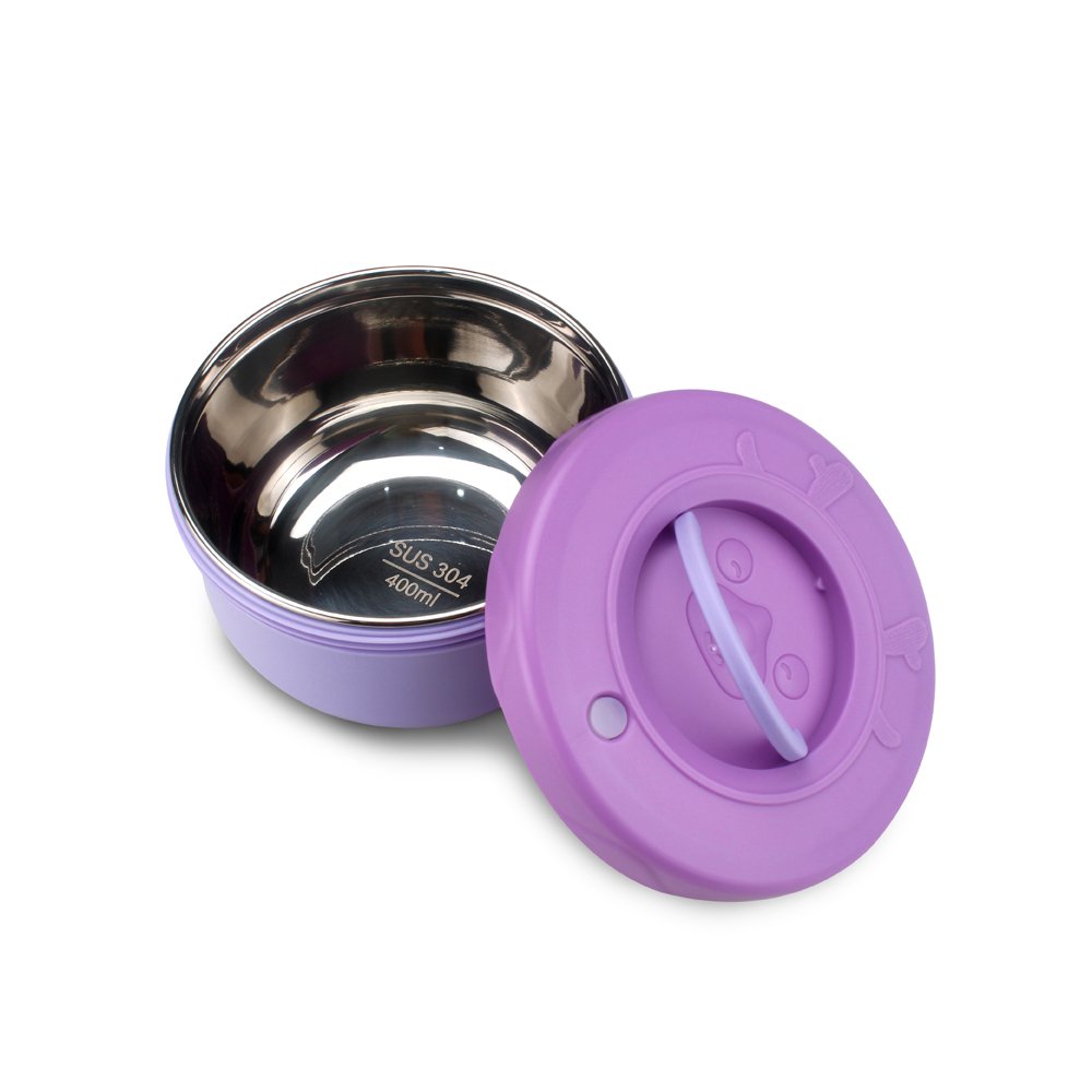 Bento Lunch Boxes Round shape bowls BPA Free Leak-proof 2 Compartments Storage Boxes & Bins