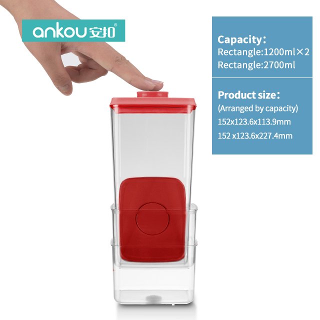 Hot Sales Storage Jars Dry Cereal Durable Transparent Sealed Cans Bpa-Free Pop Up Airtight Food Storage & Container With Lid