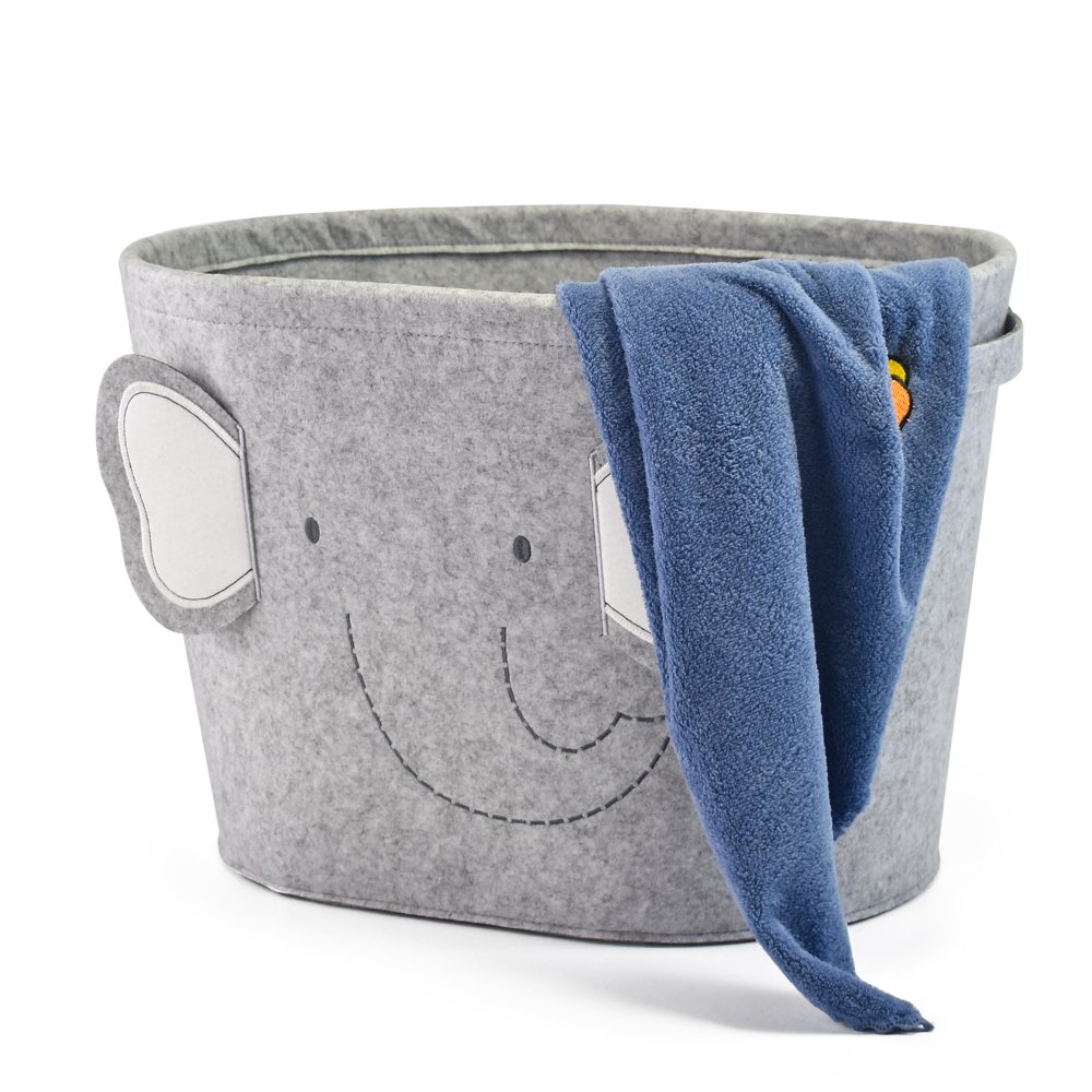 Extra large felt kids baby nursery cloth dress toy laundry decorative organizer bin box bag storage basket with handles