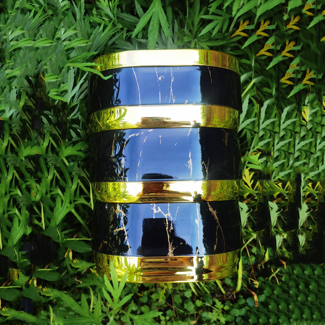 3 Pcs Set 1.5L+2.0L+2.5L Luxury Gift Oval Large Portable Travel Stainless Steel Container Insulated Food Warmer