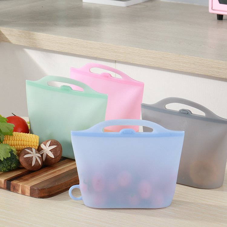 2020 High Quality Foldable reusable silicone container food storage zip bag Sandwich Bag