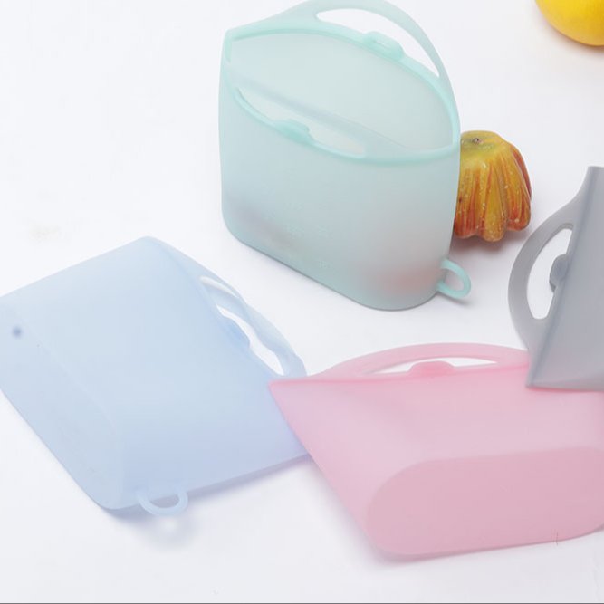 2020 High Quality Foldable reusable silicone container food storage zip bag Sandwich Bag