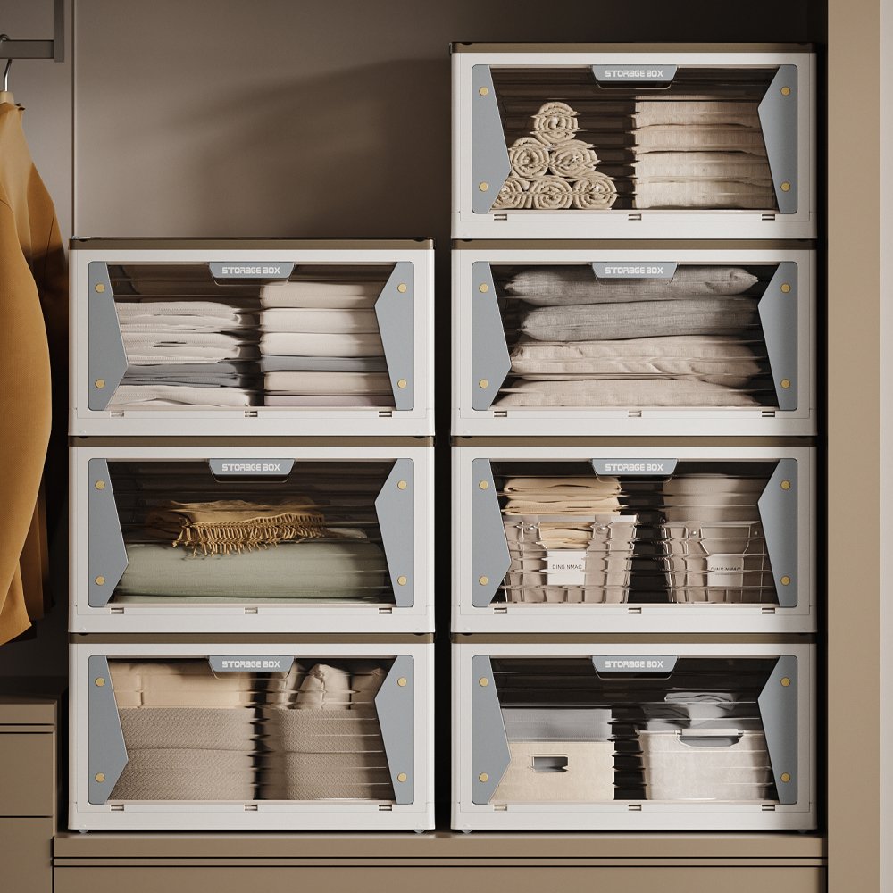 M-Size PP Plastic kid toy Storage Containers with Lids for Organization in Living Room Bathroom Kitchen and Wardrobe Cabinets