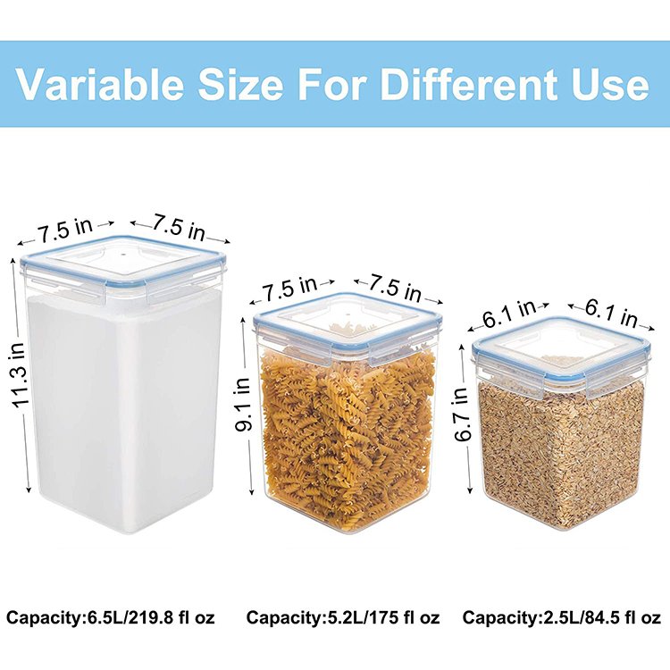 Eco-friendly food storage container set lids cereal storage container pantry airtight food container