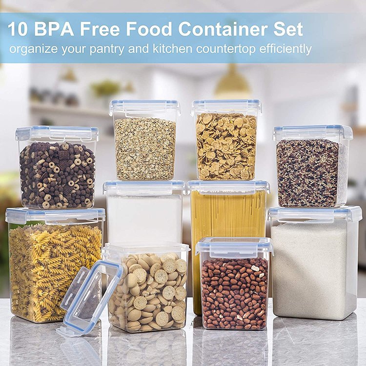 Eco-friendly food storage container set lids cereal storage container pantry airtight food container