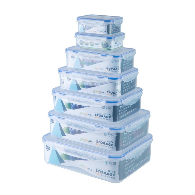 Eco Friendly Large Capacity Kitchen Plastic Clear Storage Box Set Microwave Safe Airtight Food Storage Containers with Lid