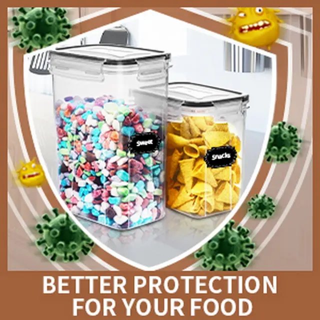 Low Price Large Plastic Dry Food Container Bins Grain Rice Transparent Kitchen Organizer Food Storage Containers Set With Lid