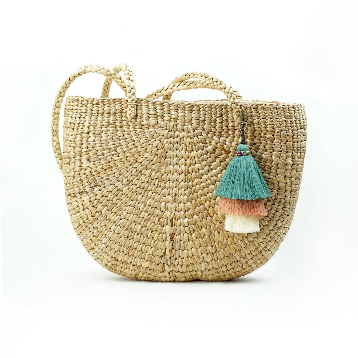 New Trend Handbag Water Hyacinth Basket Bag Go To The Beach OEM Acceptable Custom Logo in Vietnam Factory Handmade HNH Craft