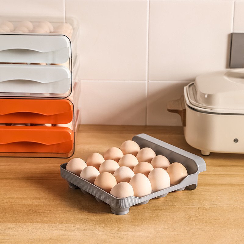 Practical family egg storage box Wholesale household double egg storage rack in kitchen