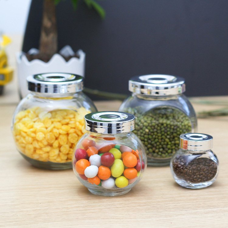 Hot sale 50ml 100ml 180ml 280ml Glass kitchen sealed jar flavoring tea coffee beans candy food preservation bottle storage tools