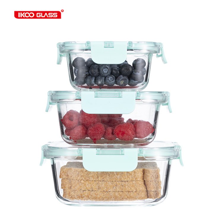 Meal Prep Container Glass Food Storage Container with Plastic Locking Lid