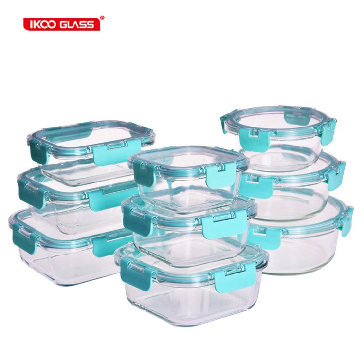 Meal Prep Container Glass Food Storage Container with Plastic Locking Lid
