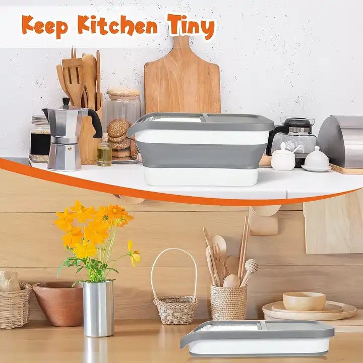 Collapsible Dog Food Container with Sliding Lid Dog Food Storage Container Pet Containers Dry Food For Dog
