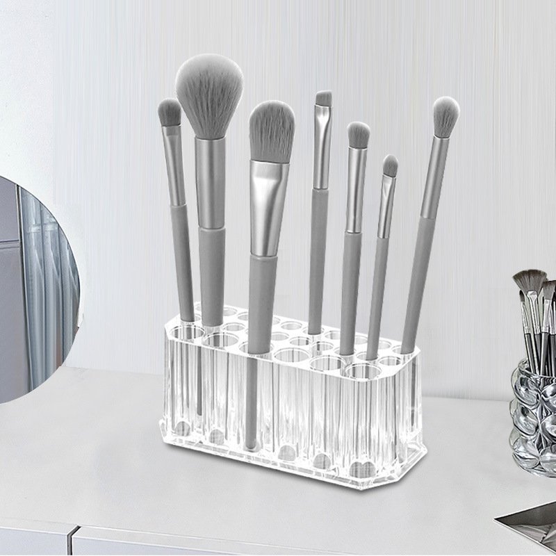 Clear Acrylic 26 Hole Makeup Brush Storage Bucket Eyebrow Pencil Eyeliner Display Stand Beauty Brush Display Storage Box