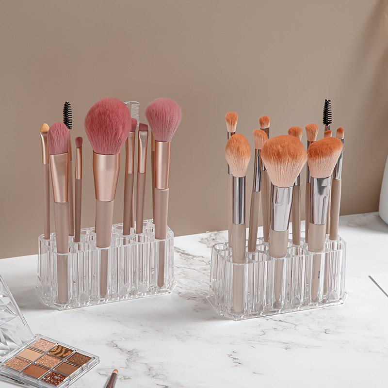 Clear Acrylic 26 Hole Makeup Brush Storage Bucket Eyebrow Pencil Eyeliner Display Stand Beauty Brush Display Storage Box