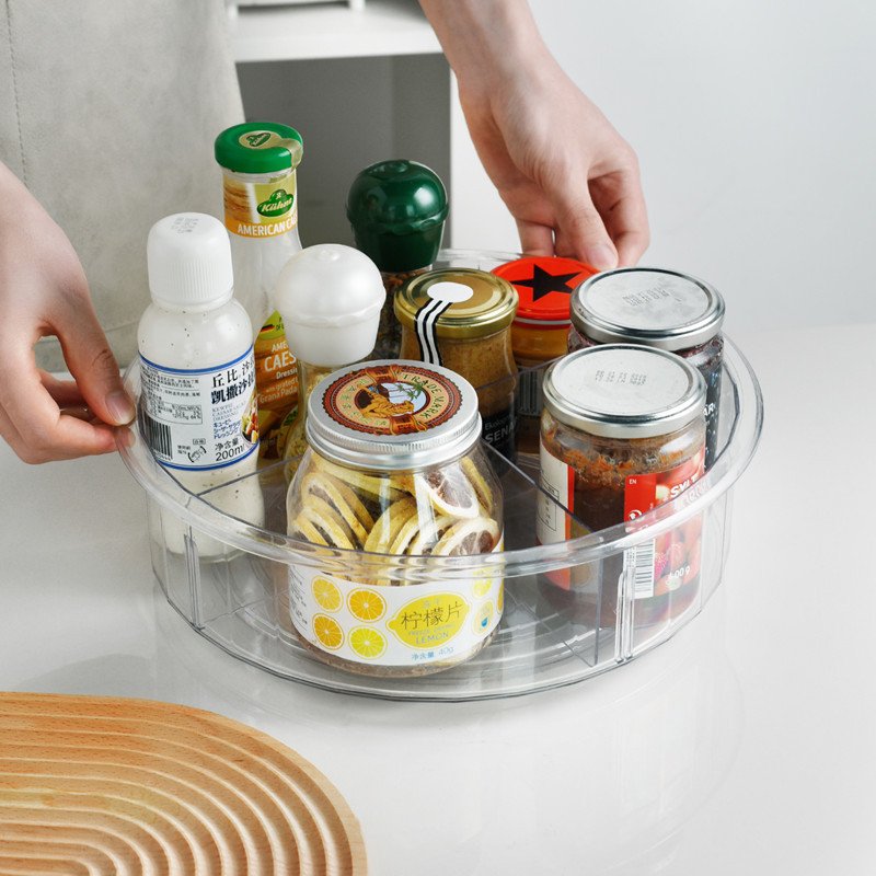 Wholesale Hot Selling 12 Inch Lazy Susan Kitchen Cabinet Organizer Round Clear Plastic Rotating Lazy Susan Turntable for Cabinet