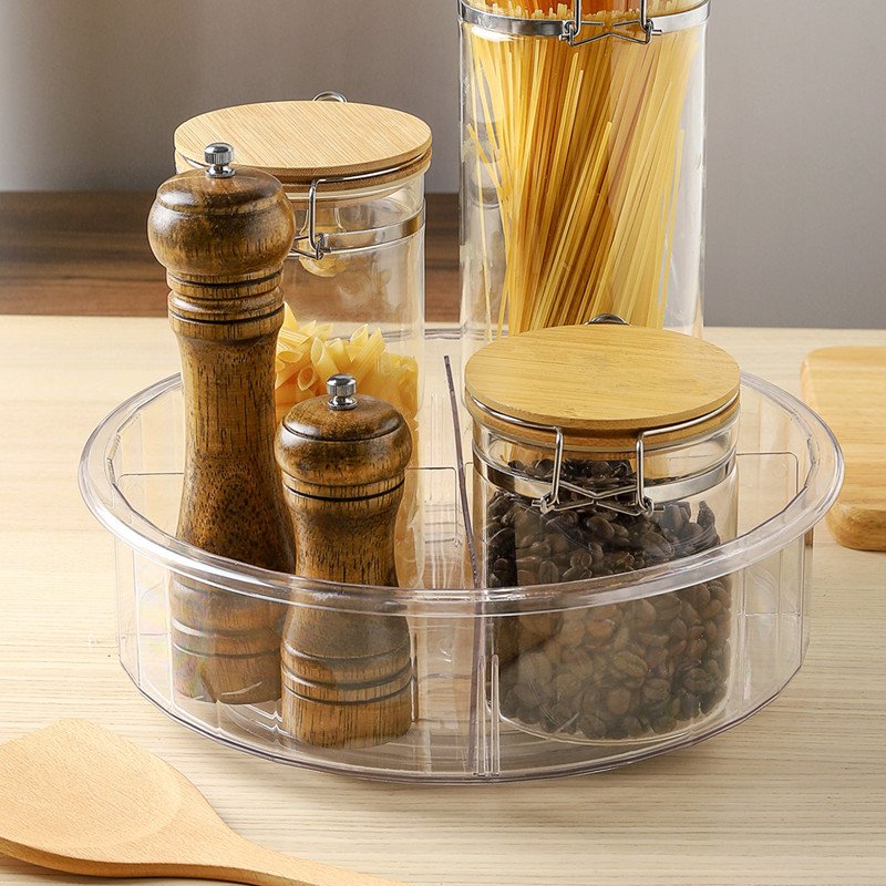 Wholesale Hot Selling 12 Inch Lazy Susan Kitchen Cabinet Organizer Round Clear Plastic Rotating Lazy Susan Turntable for Cabinet