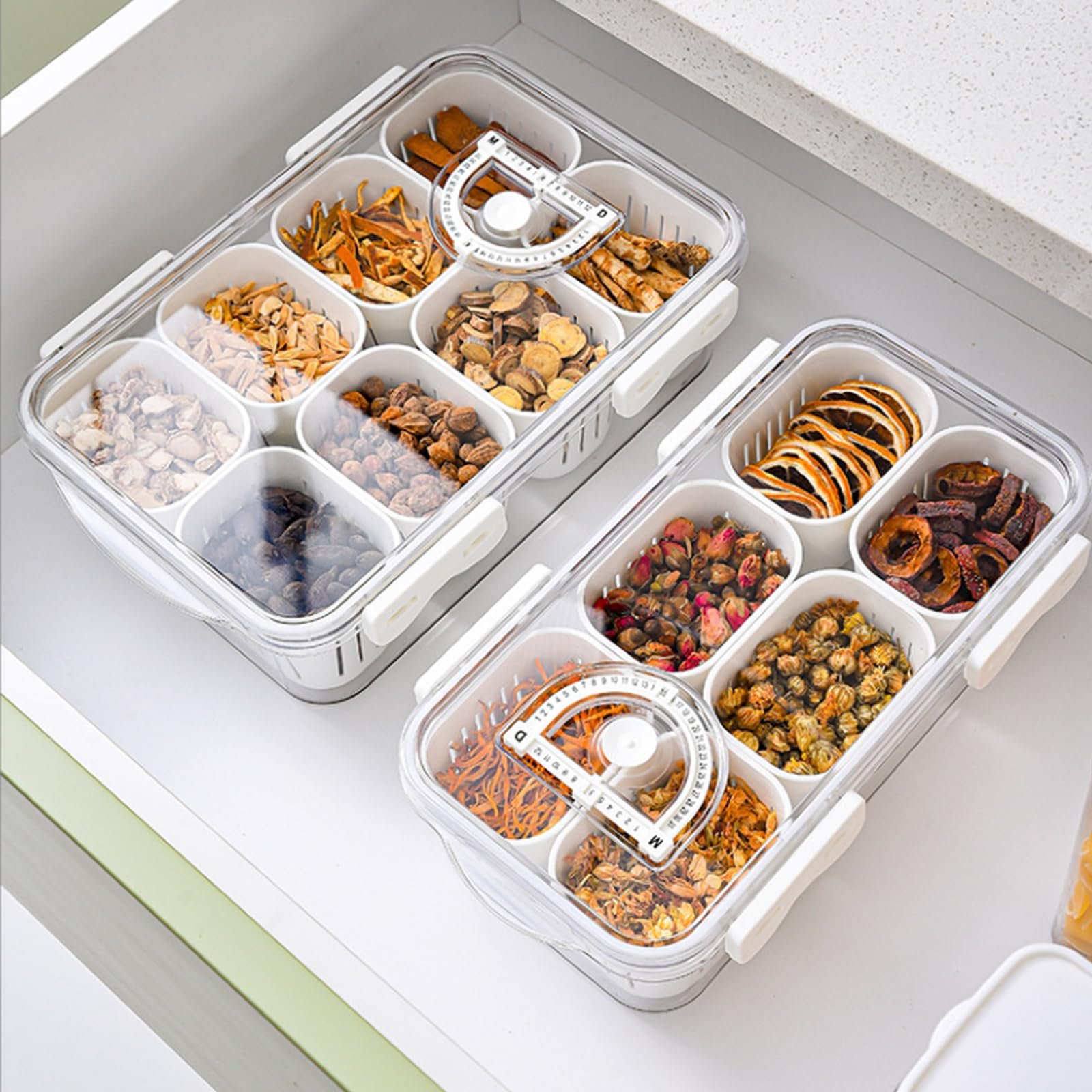 Airtight Refrigerator Fruit Vegetable Food Storage Kitchen Container Set Fresh Keeping Box With Drain Basket